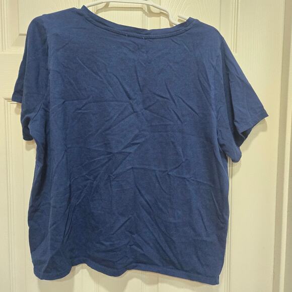 Ella Moss XXL Navy Blue “Joy” Embroidered Tee Casual Short Sleeve - Picture 8 of 9